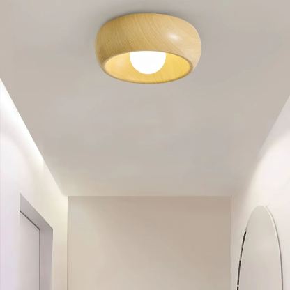 Muto Modern Round Wood Ceiling Light Fixture Hallway Bedroom Living Room