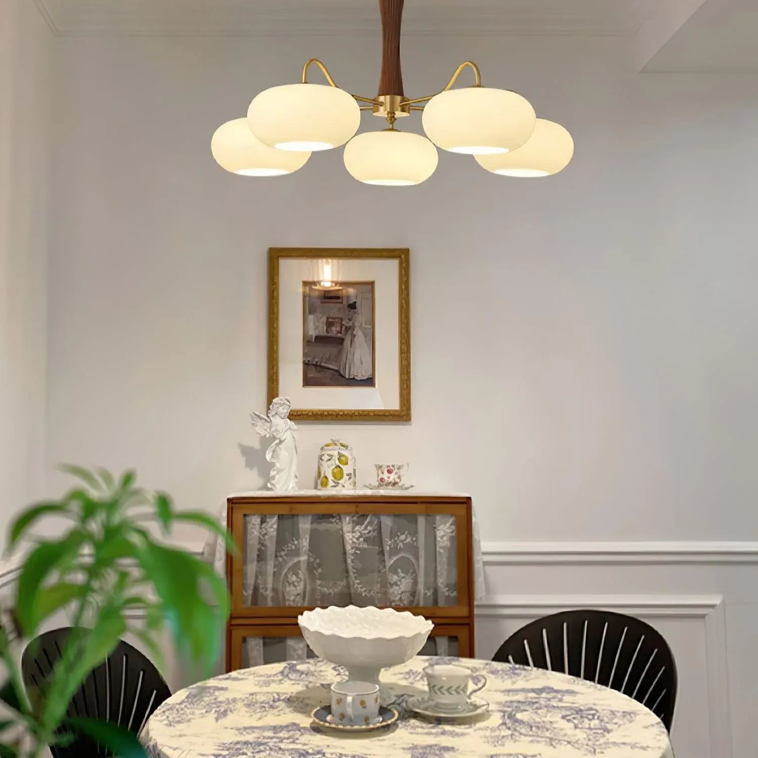 Valentina Vintage Metal Wood Pendant Light Bedroom Living Room