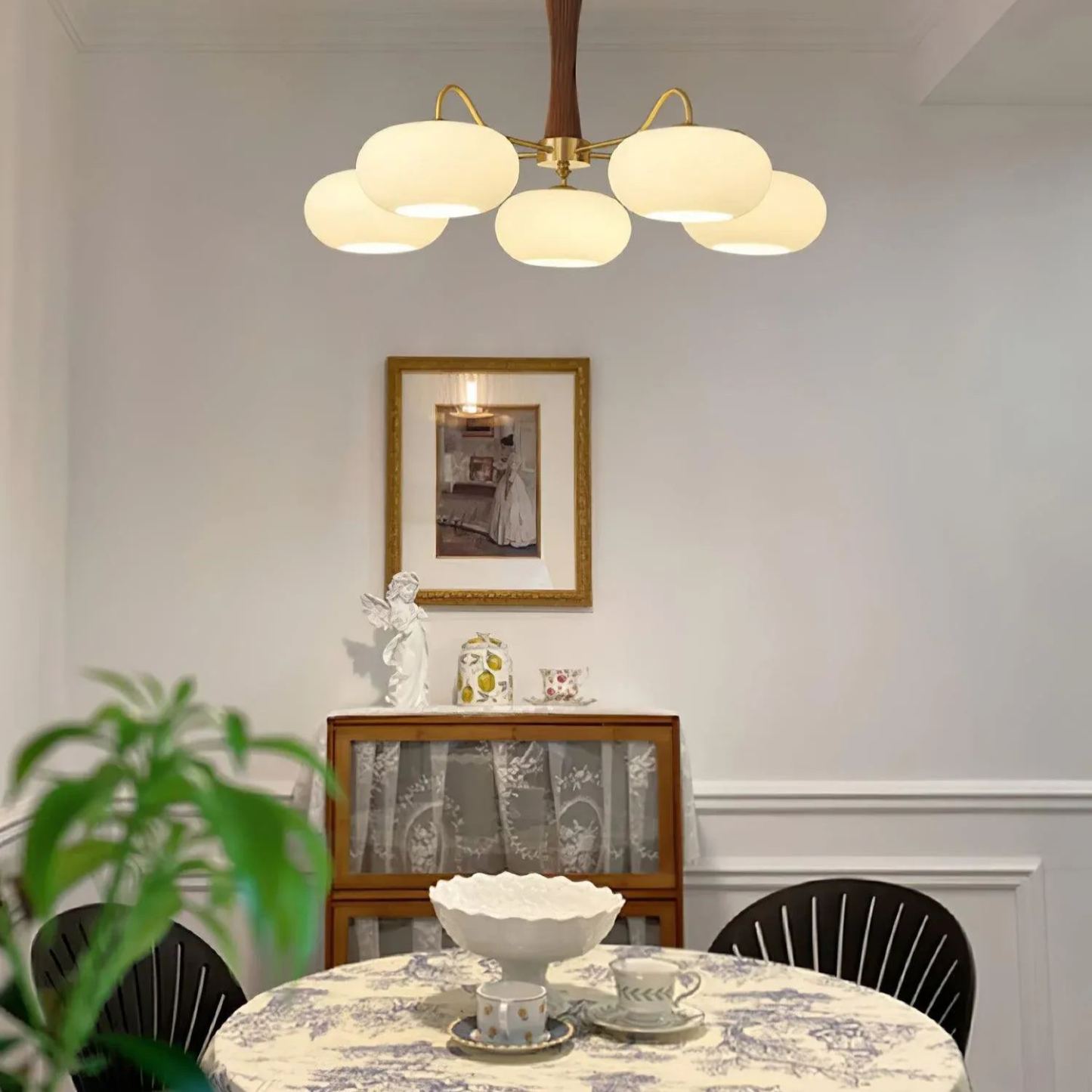 Valentina Vintage Metal Wood Pendant Light Bedroom Living Room