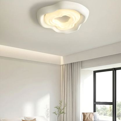 Quinn Unusual White Cream Color Roses Ceiling Lamp Dining Room