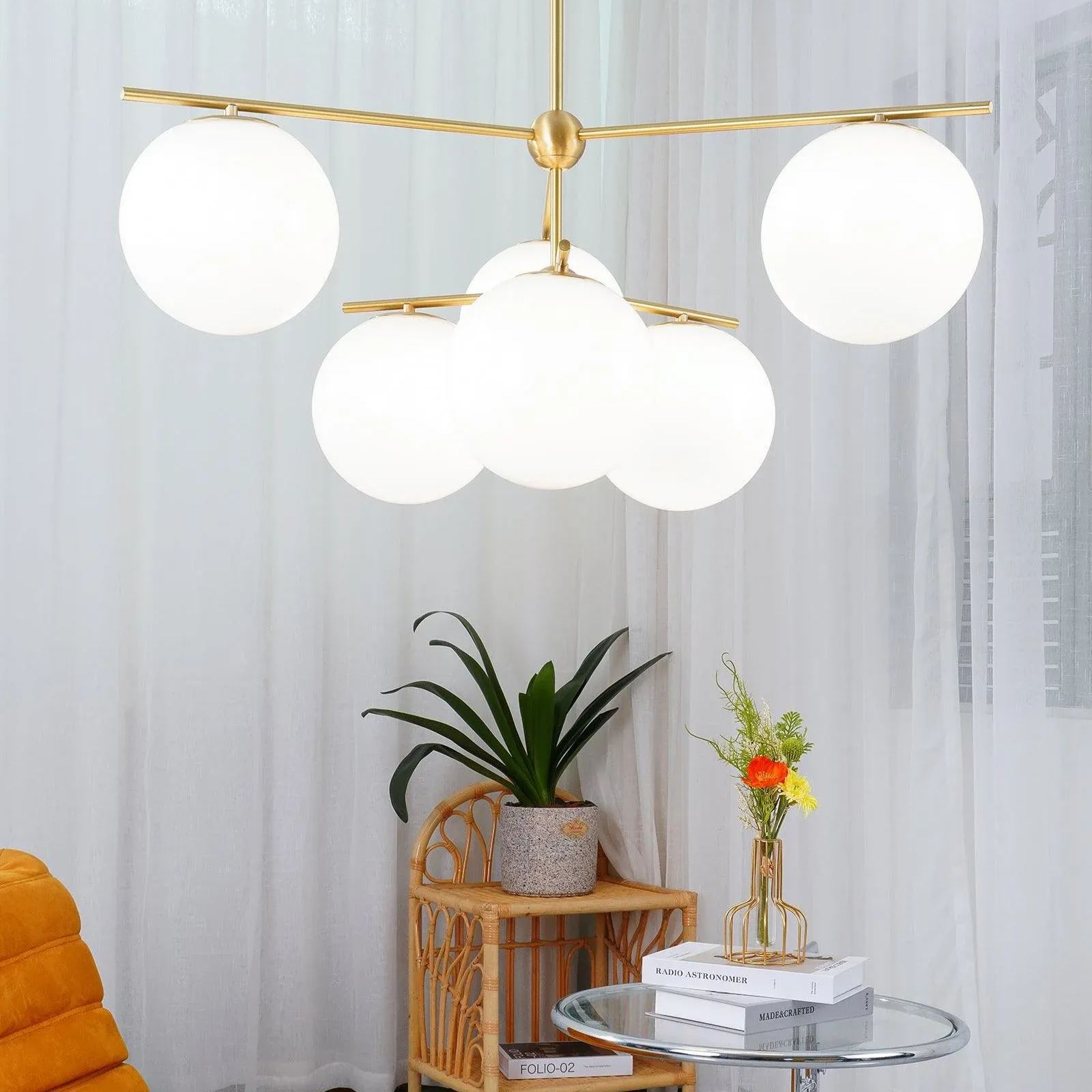 Valentina Modern Urban Brass Chandelier Living Dining Room