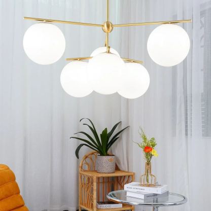 Valentina Modern Urban Brass Chandelier Living Dining Room