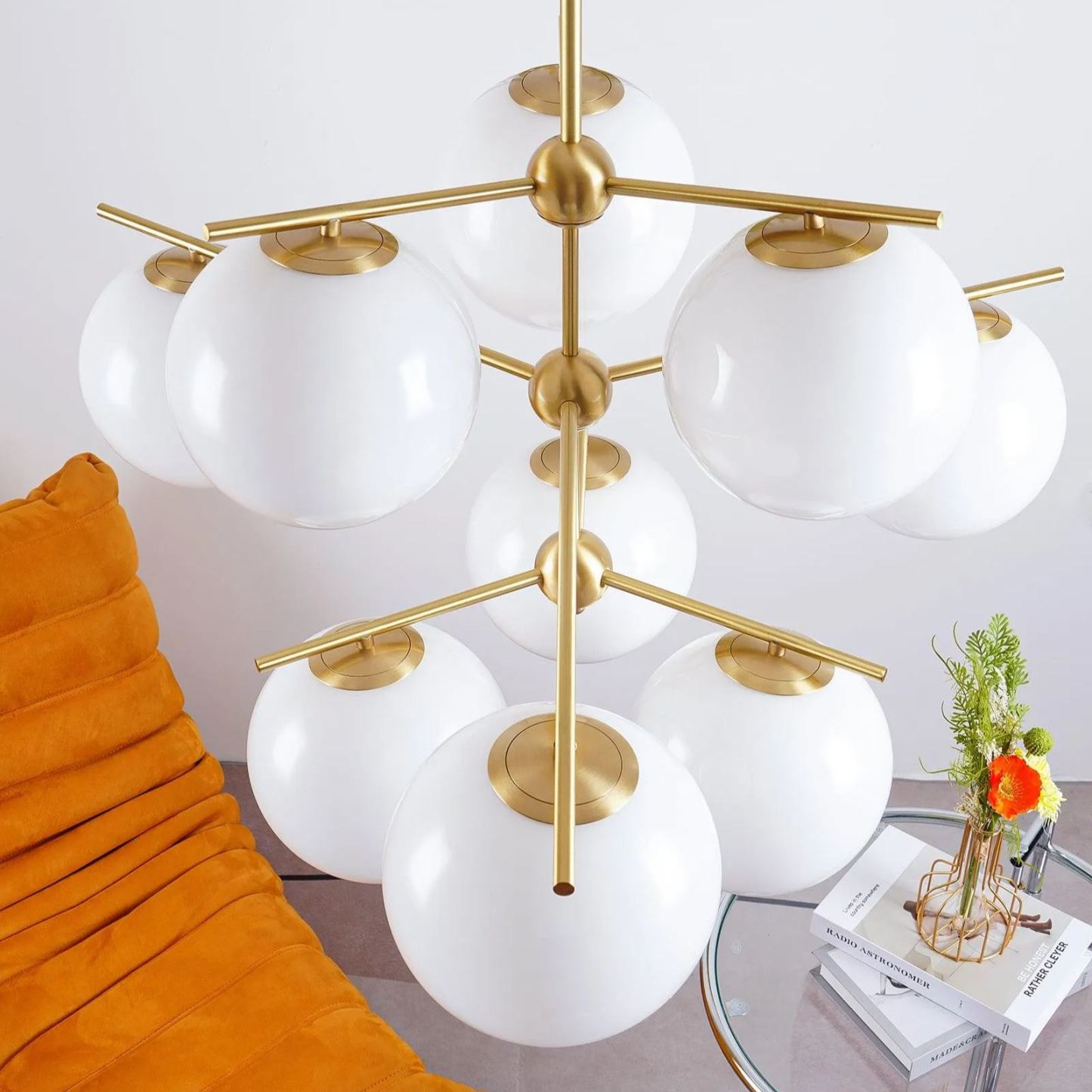 Valentina Modern Urban Brass Chandelier Living Dining Room