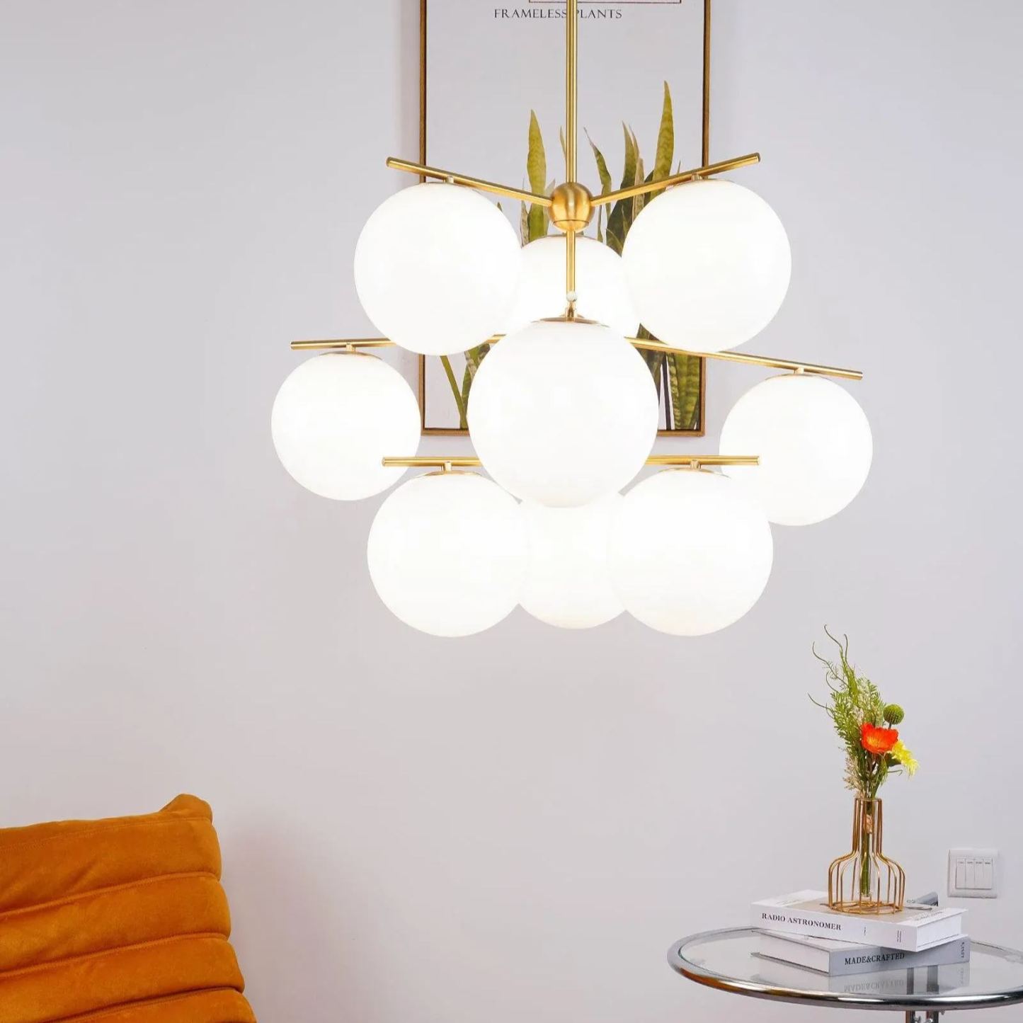 Valentina Modern Urban Brass Chandelier Living Dining Room