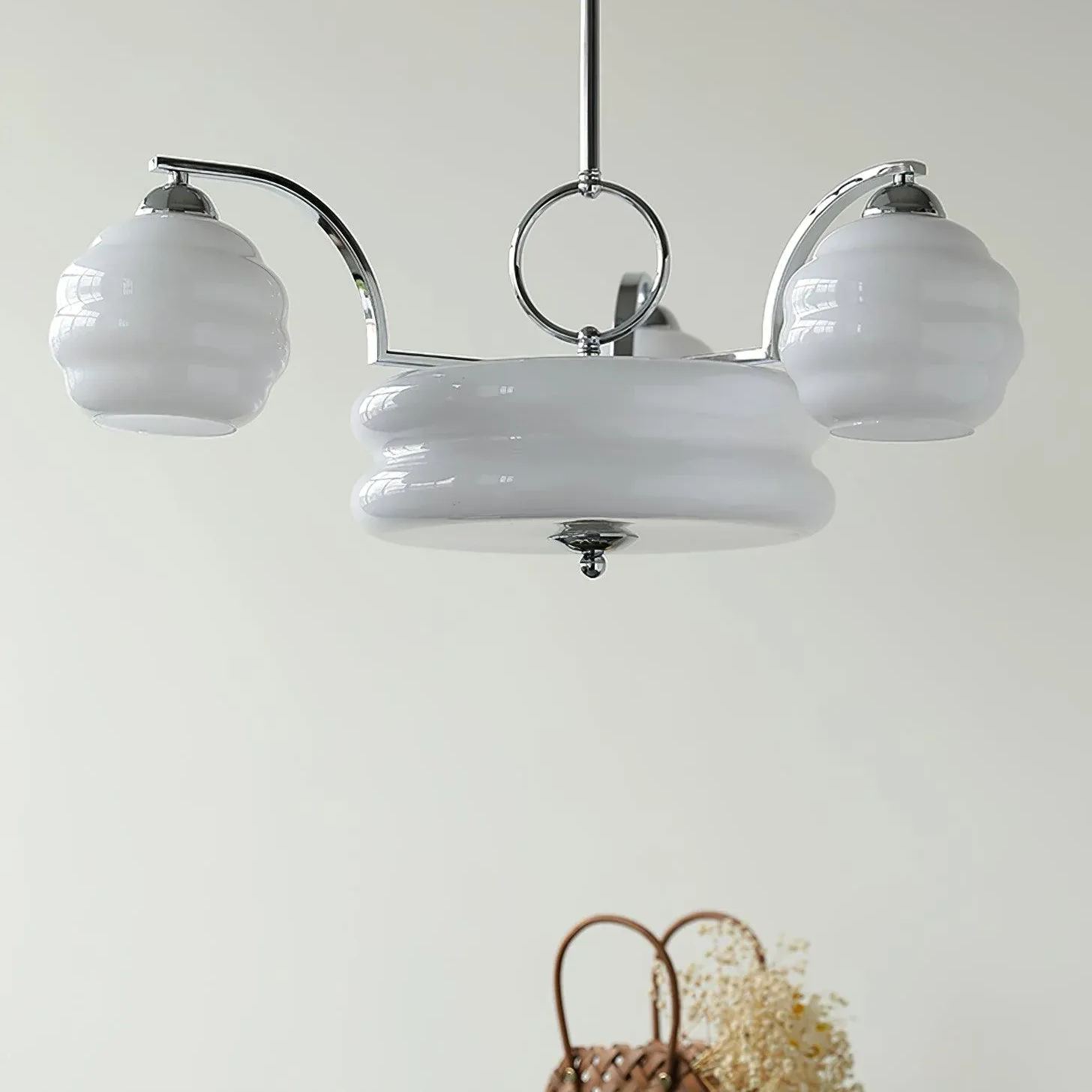 Valentina Vintage Classical Brass Glass Chandelier Living Dining Room