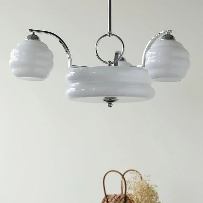 Valentina Vintage Classical Brass Glass Chandelier Living Dining Room