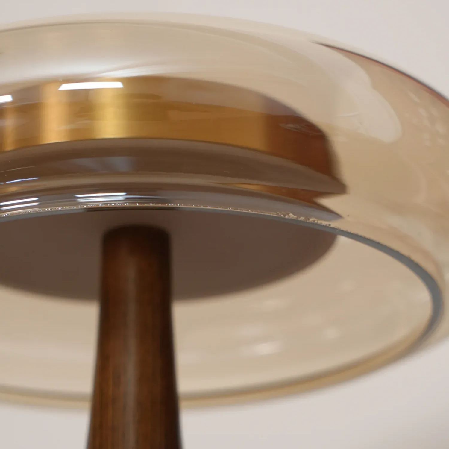 Ozawa Table Lamp - Close-up of glass and wood detail