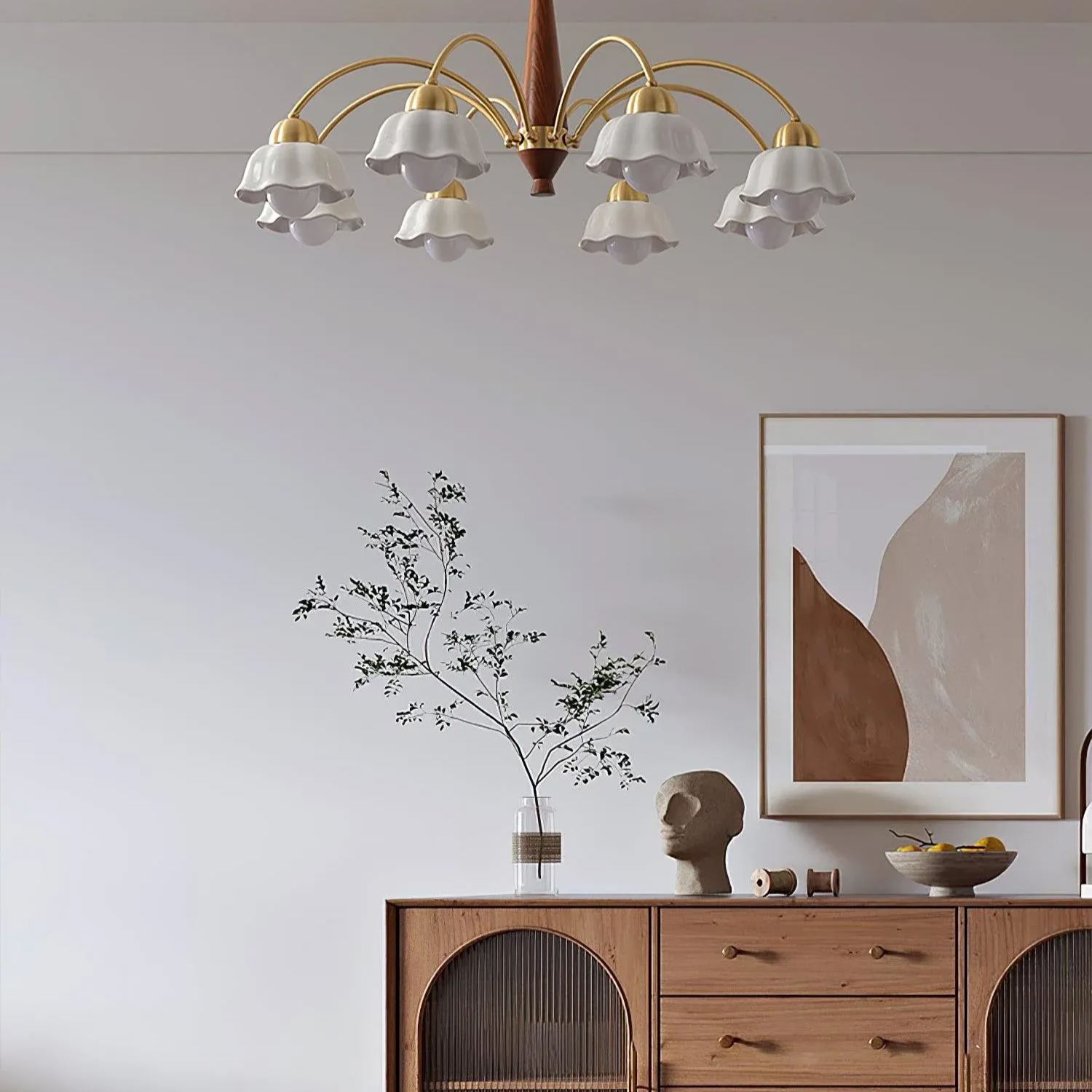 Valentina Vintage Brass Glass Chandelier Shades Living Dining Room