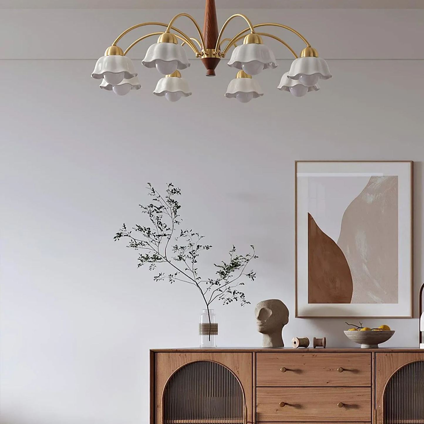 Valentina Vintage Brass Glass Chandelier Shades Living Dining Room