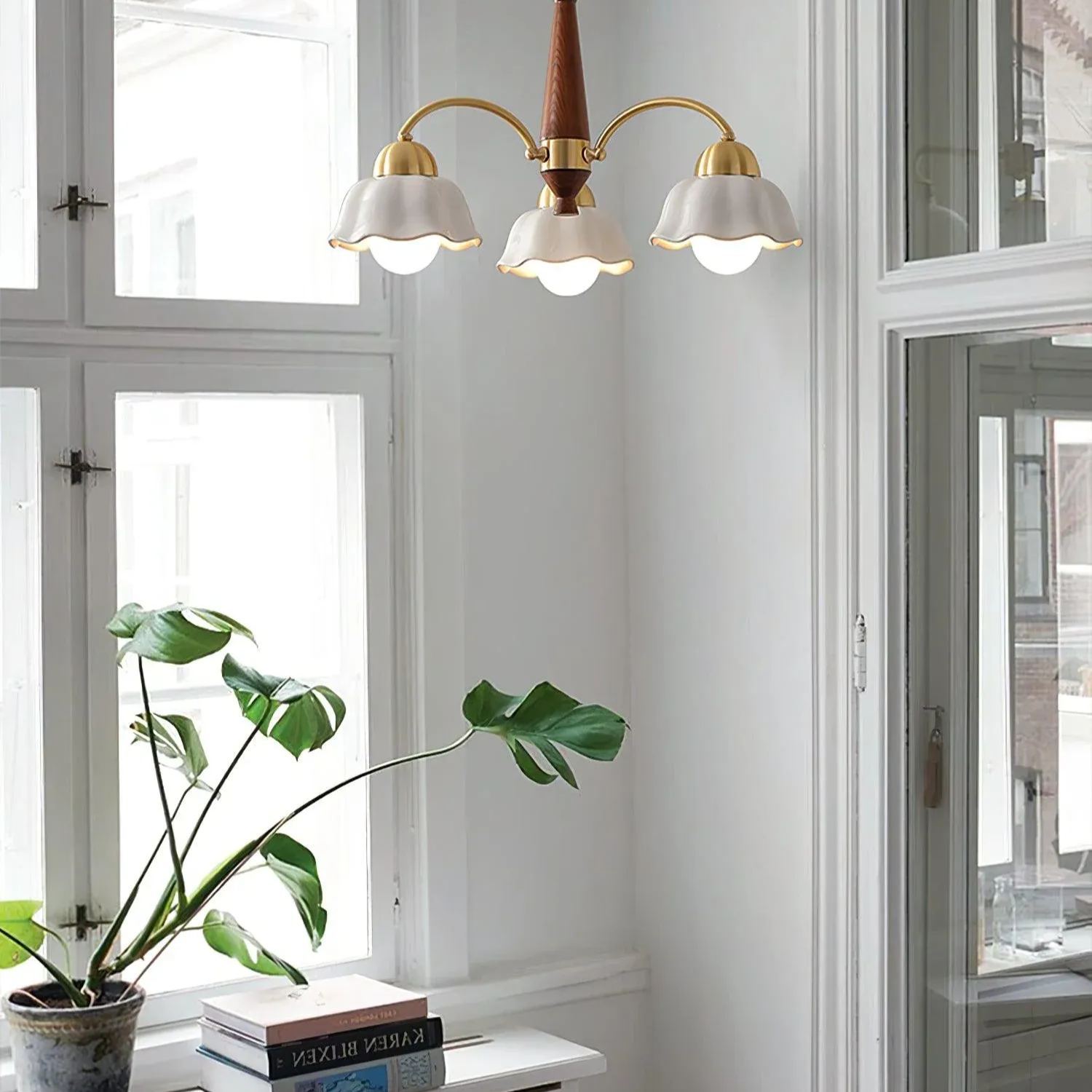 Valentina Vintage Brass Glass Chandelier Shades Living Dining Room