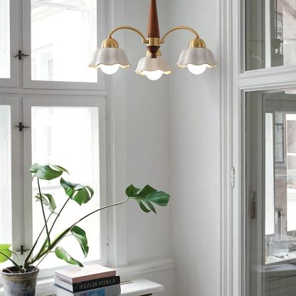 Valentina Vintage Brass Glass Chandelier Shades Living Dining Room