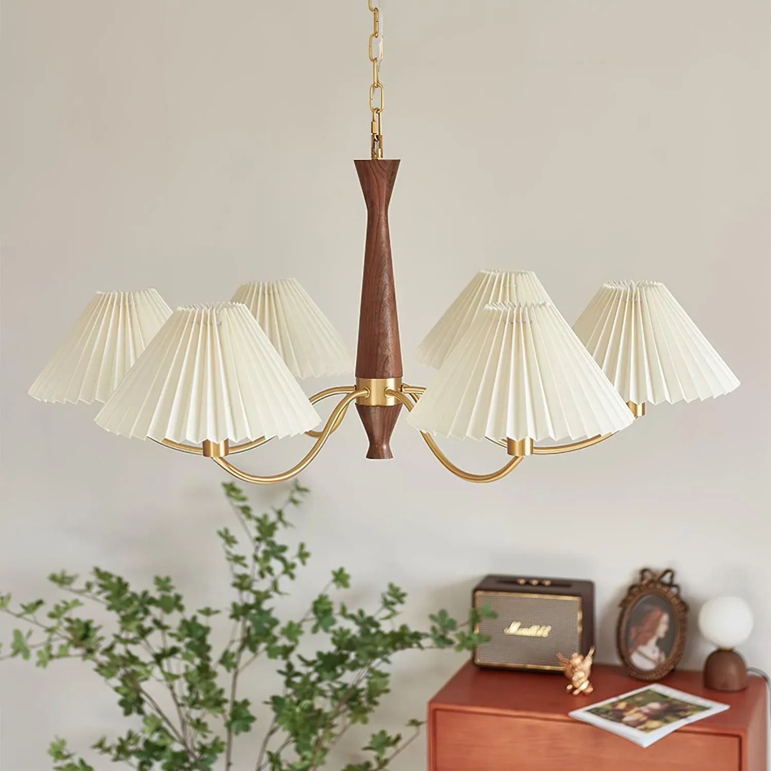 Valentina Vintage Pleated Fabric Chandelier Shades  Living Dining Room