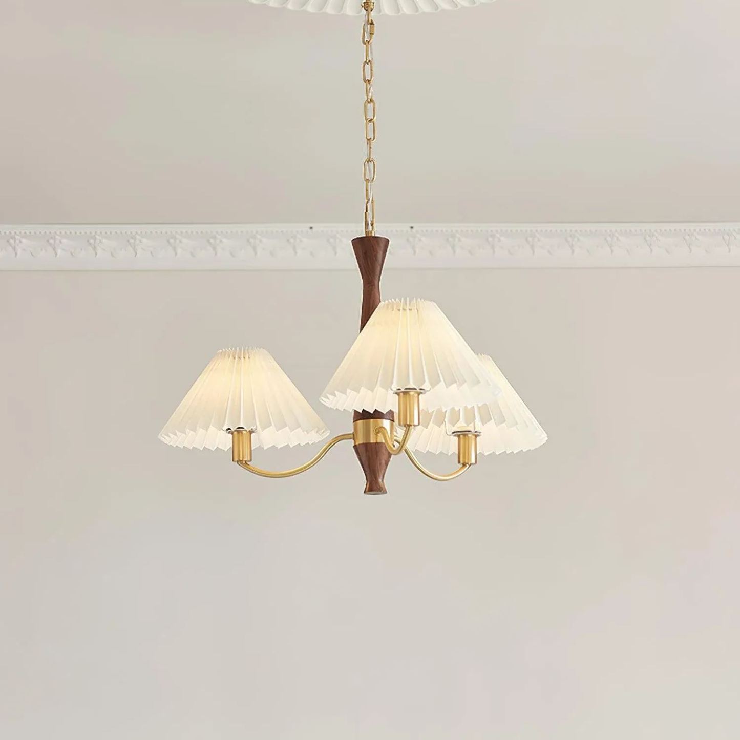 Valentina Vintage Pleated Fabric Chandelier Shades Living Dining Room