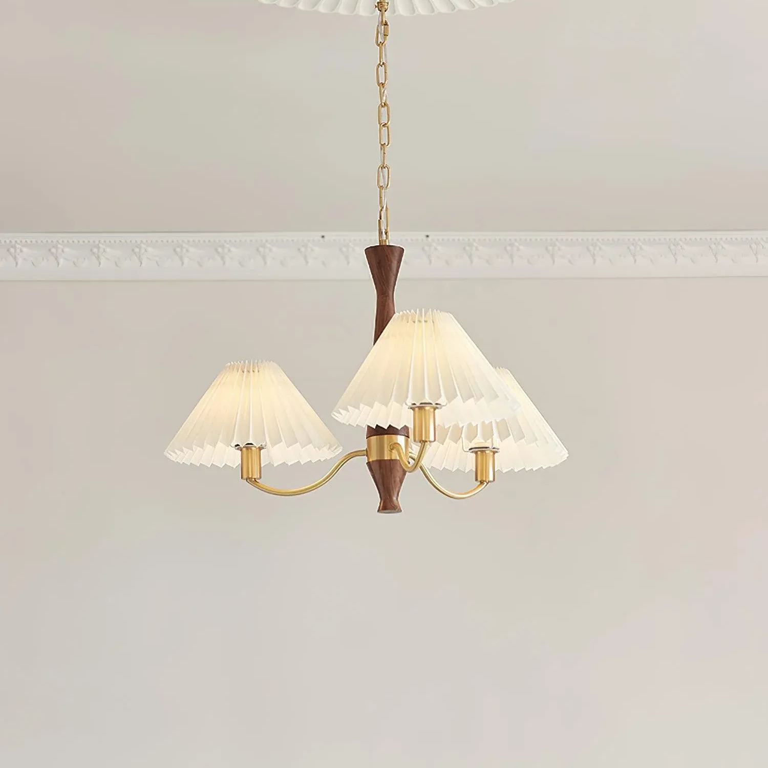 Valentina Vintage Pleated Fabric Chandelier Shades Living Dining Room