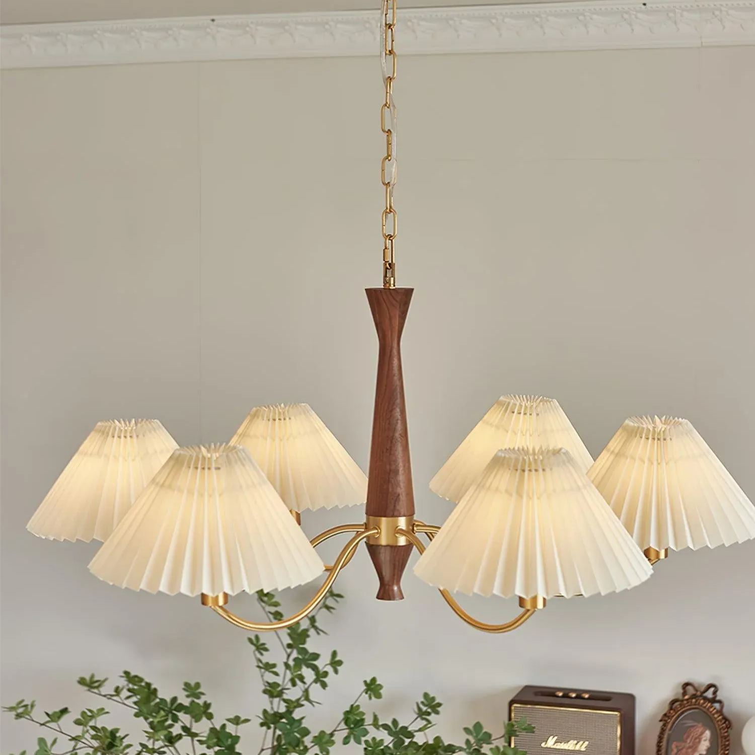 Valentina Vintage Pleated Fabric Chandelier Shades  Living Dining Room