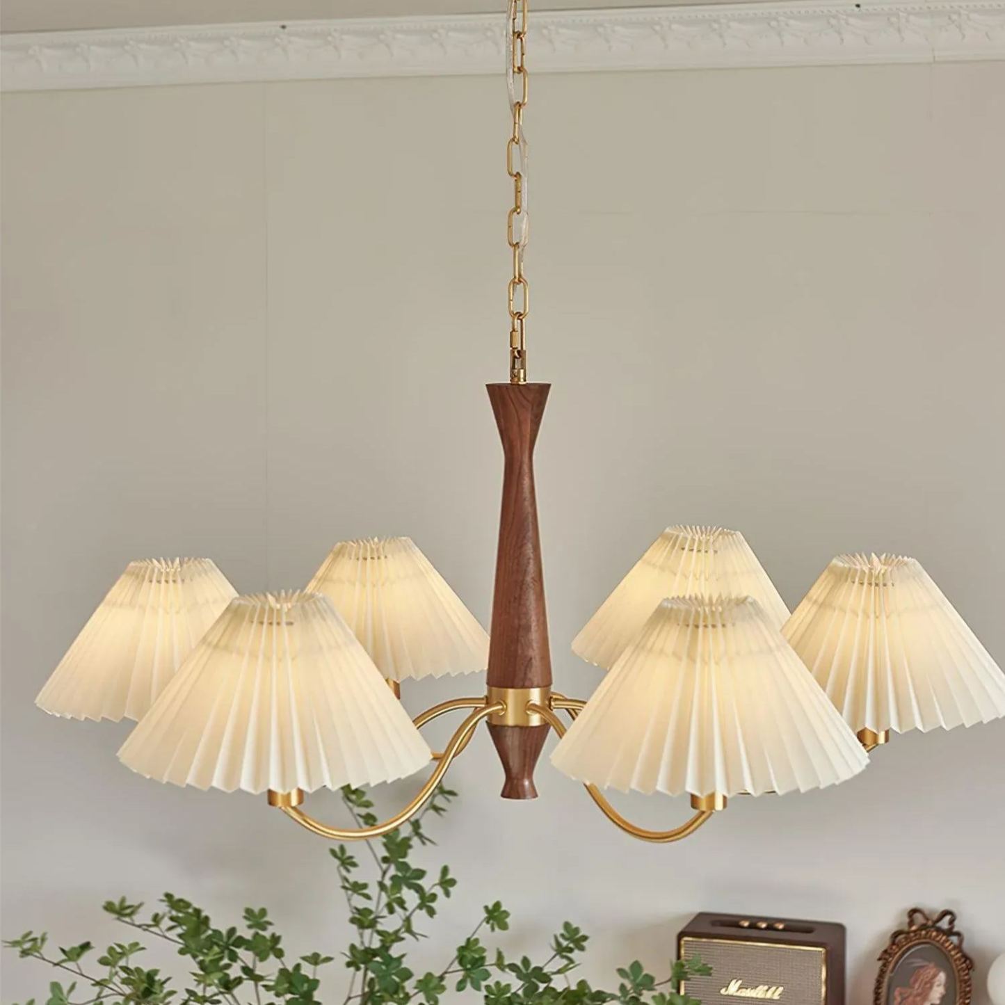 Valentina Vintage Pleated Fabric Chandelier Shades  Living Dining Room