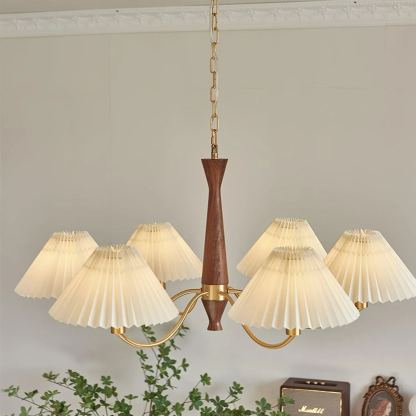 Valentina Vintage Pleated Fabric Chandelier Shades  Living Dining Room