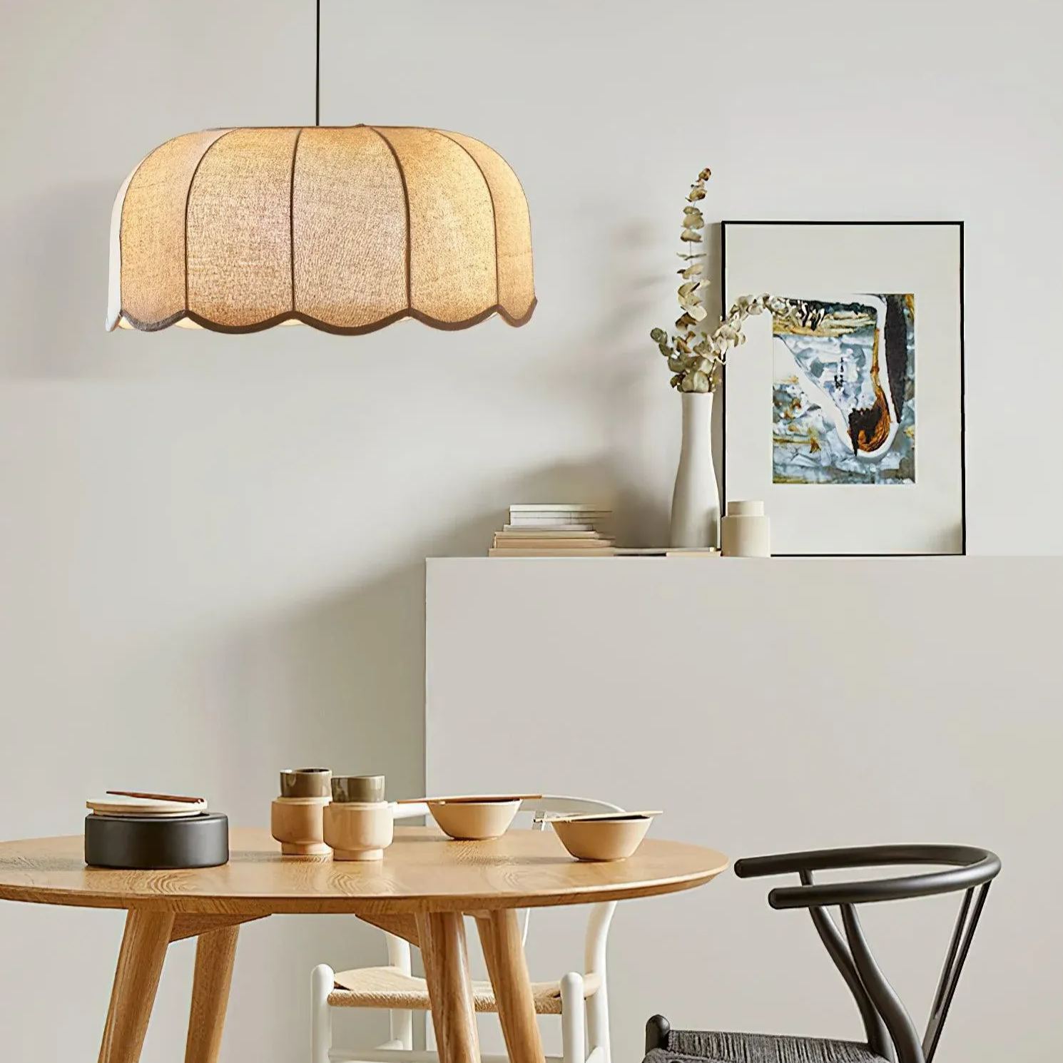 Renée Cottage Banana Leaf Fabric Pendant Light Shades Bedroom Living Room