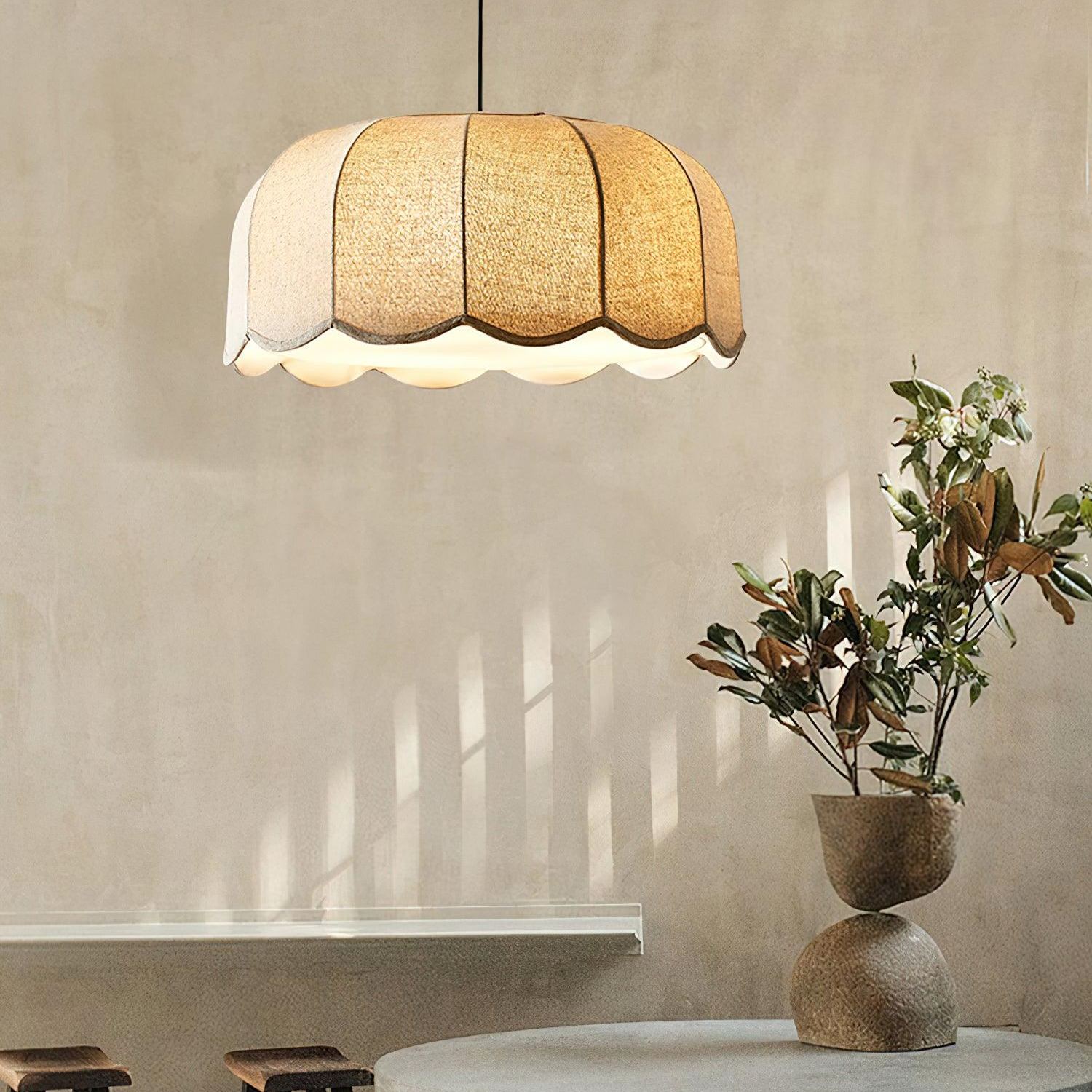 Renée Cottage Banana Leaf Fabric Pendant Light Shades Bedroom Living Room