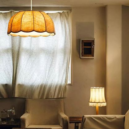 Renée Cottage Banana Leaf Fabric Pendant Light Shades Bedroom Living Room