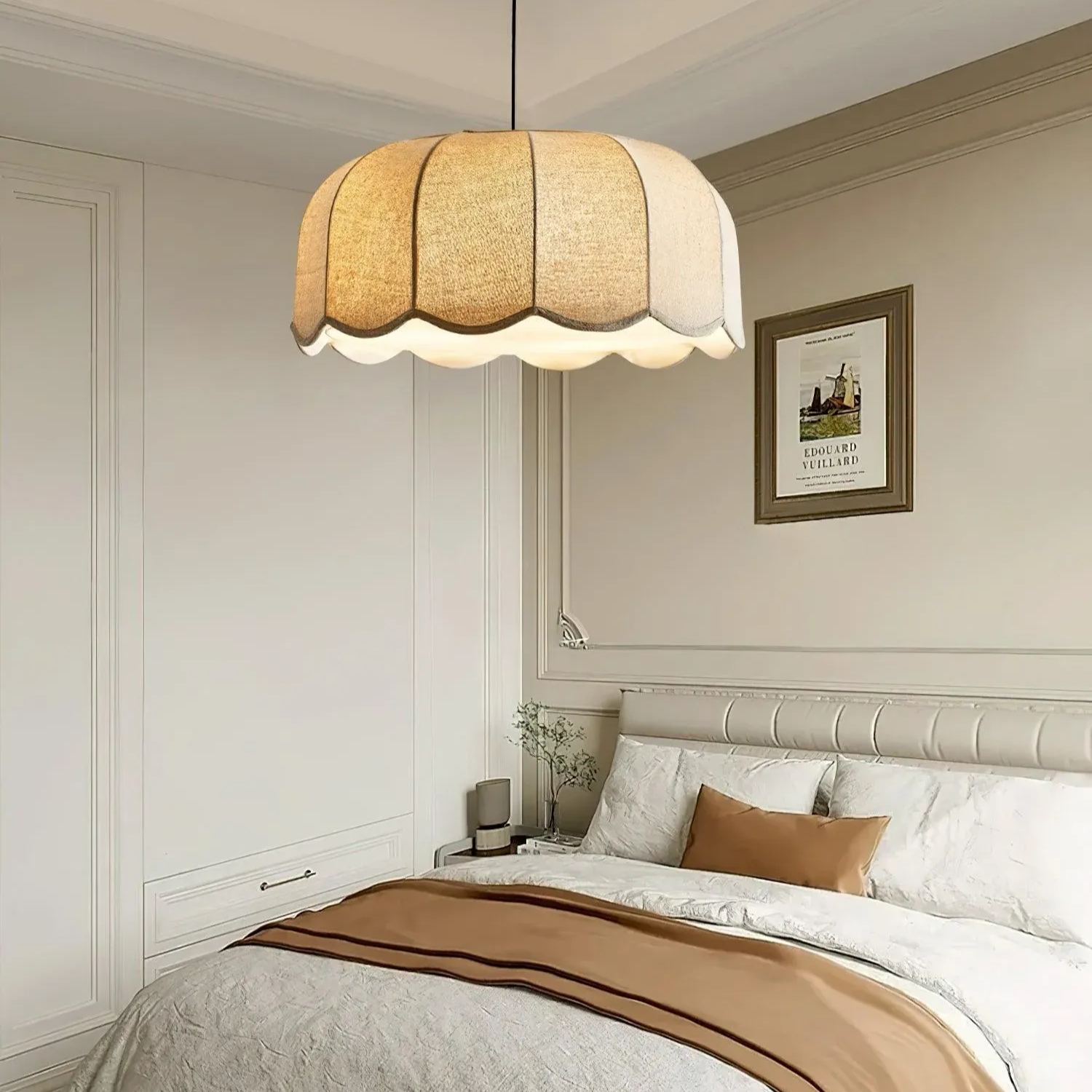 Renée Cottage Banana Leaf Fabric Pendant Light Shades Bedroom Living Room