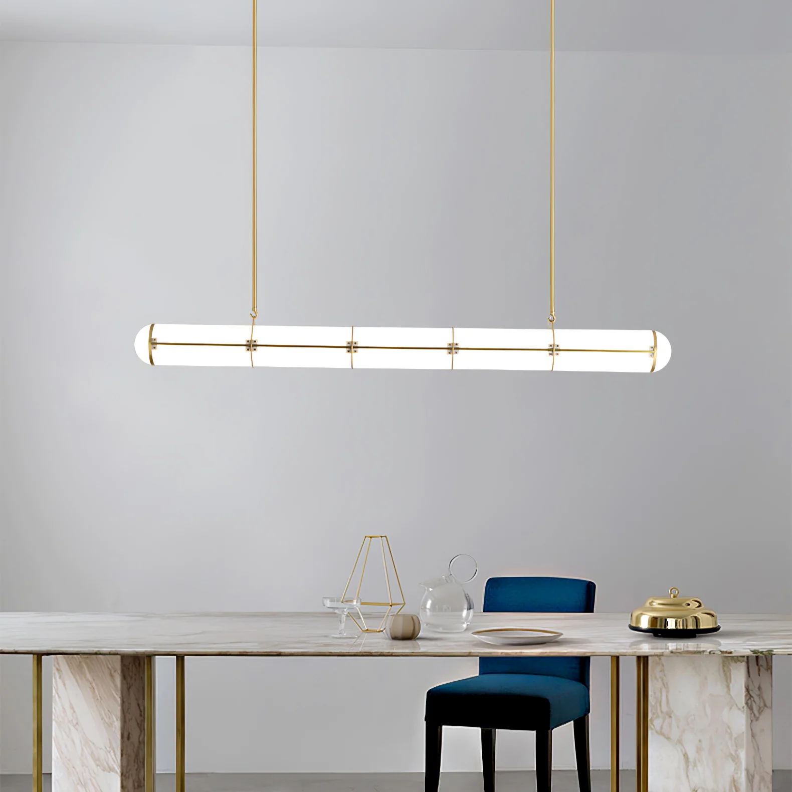 Alessio Industrial Metal Acrylic Gold Black Pendant Light Bedroom Living Room