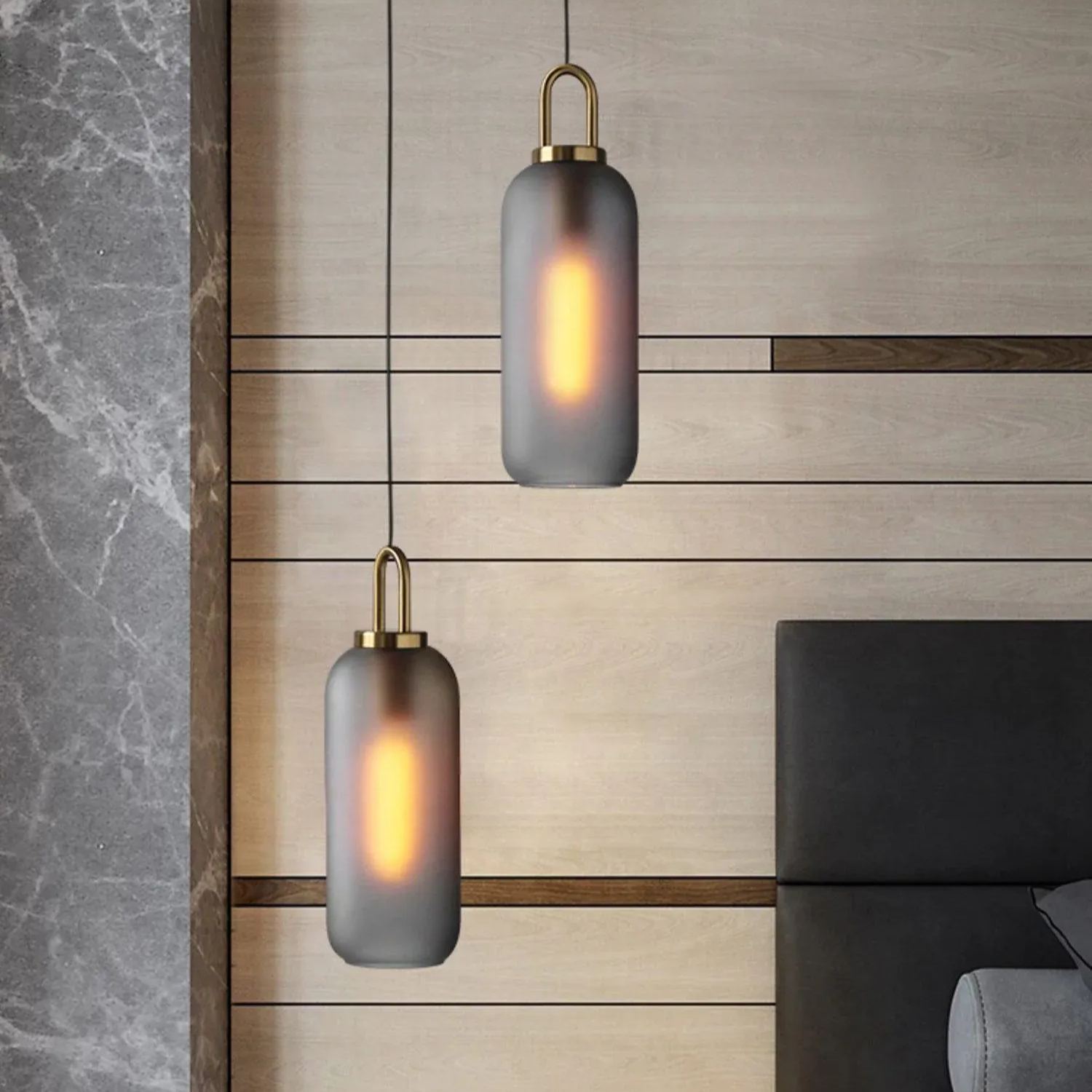 Hailie Modern Round Glass Pendant Light Bedroom Hallway Living Room