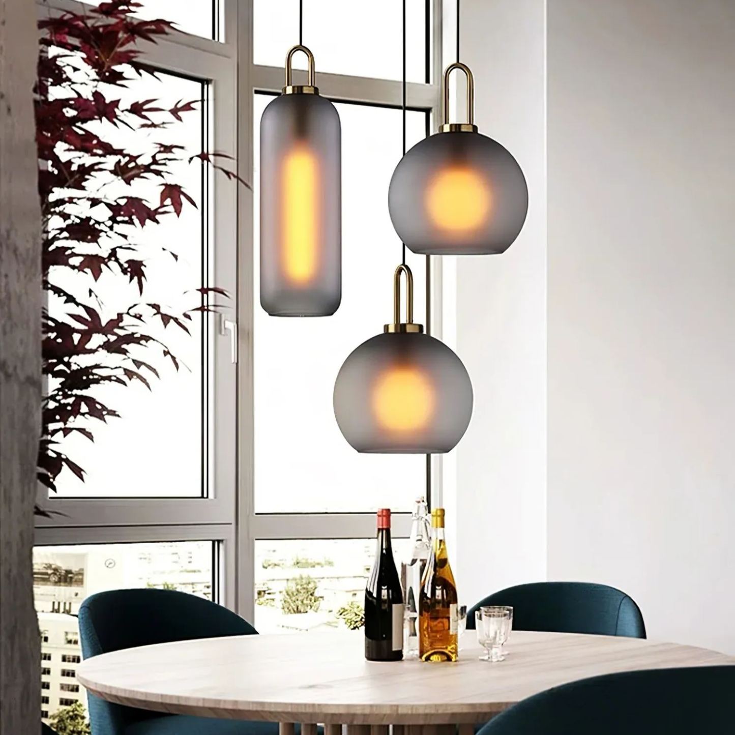 Hailie Modern Round Glass Pendant Light Bedroom Hallway Living Room