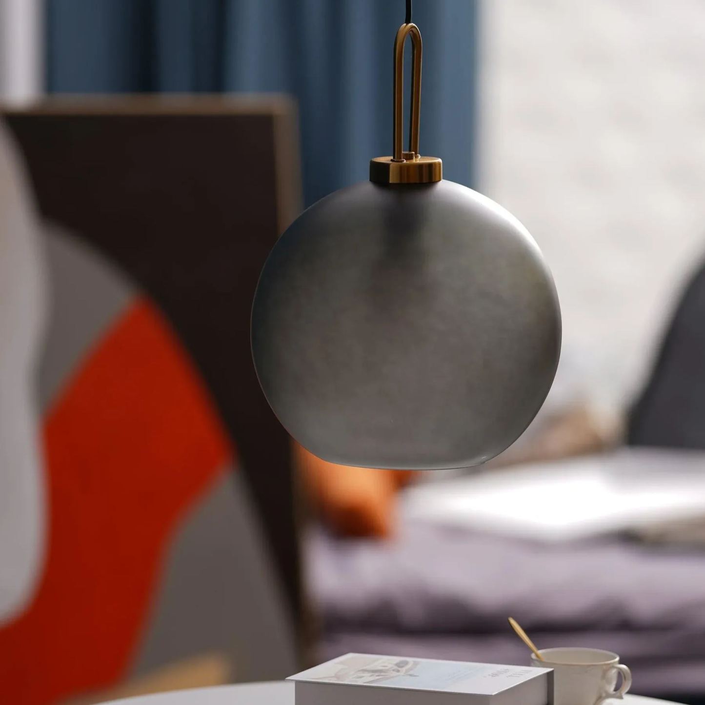 Hailie Modern Round Glass Pendant Light Bedroom Hallway Living Room