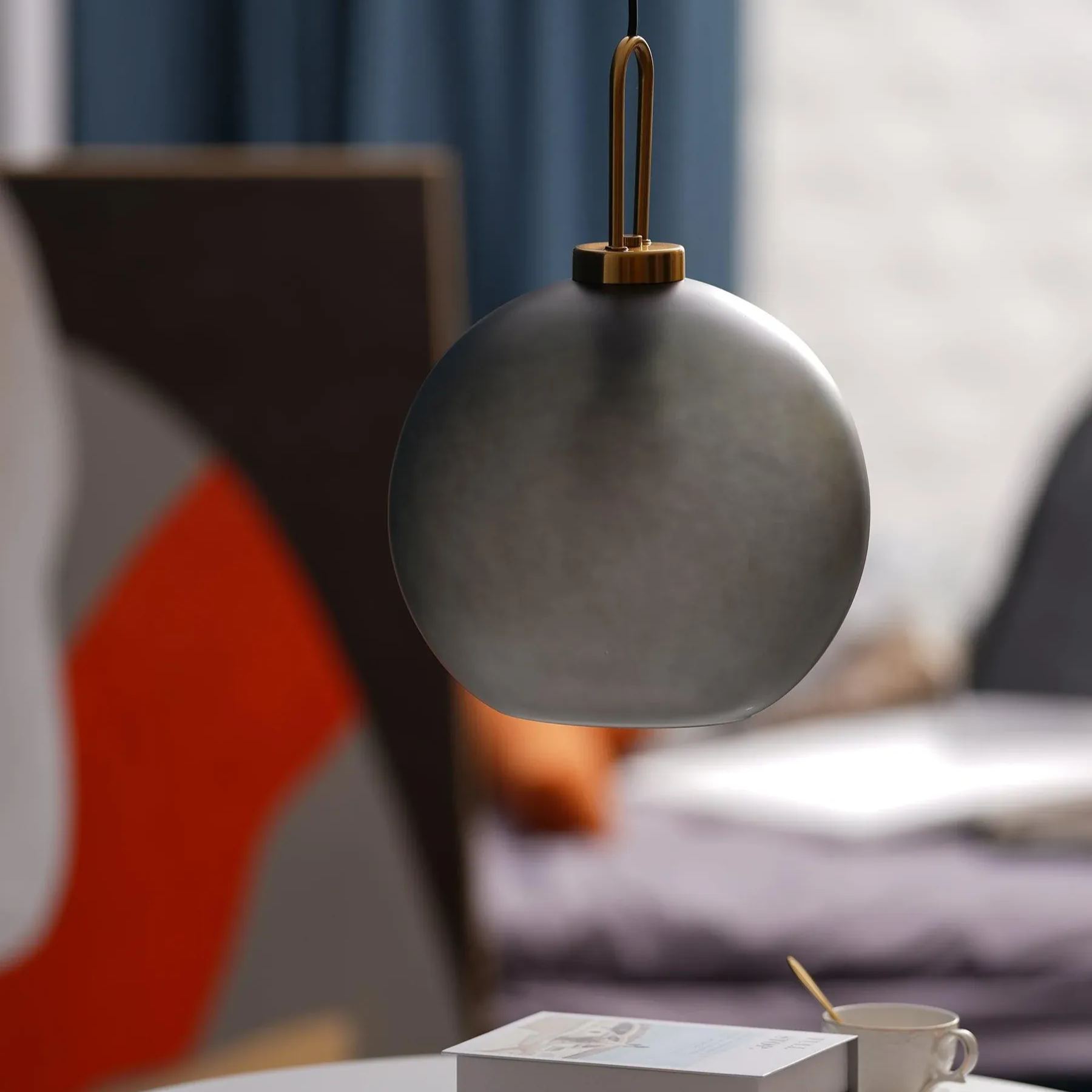 Hailie Modern Round Glass Pendant Light Bedroom Hallway Living Room