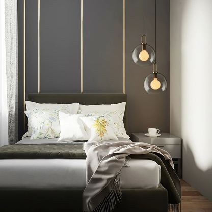 Hailie Modern Round Glass Pendant Light Bedroom Hallway Living Room