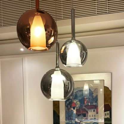 Hailie Modern Round Glass Pendant Light Bedroom Living Room