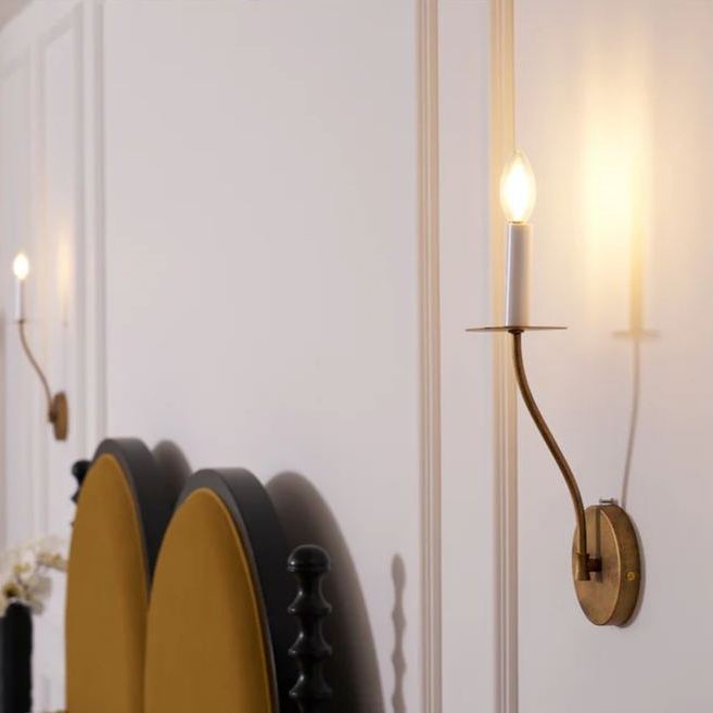 Alessio Vintage Candle Metal Wall Light Fixture Hallway Bedroom Bathroom