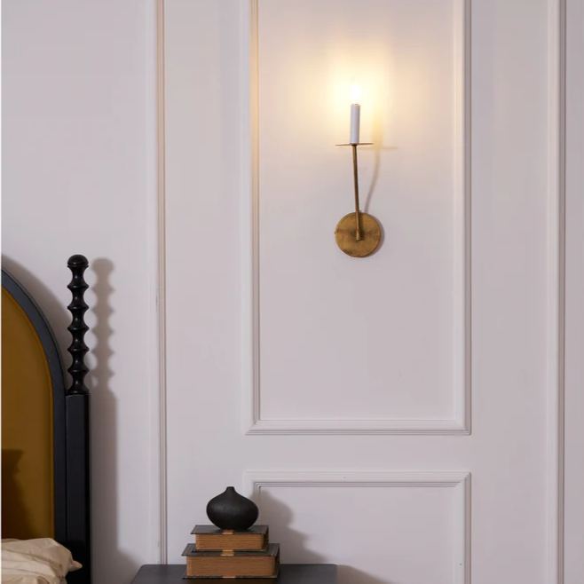 Alessio Vintage Candle Metal Wall Light Fixture Hallway Bedroom Bathroom