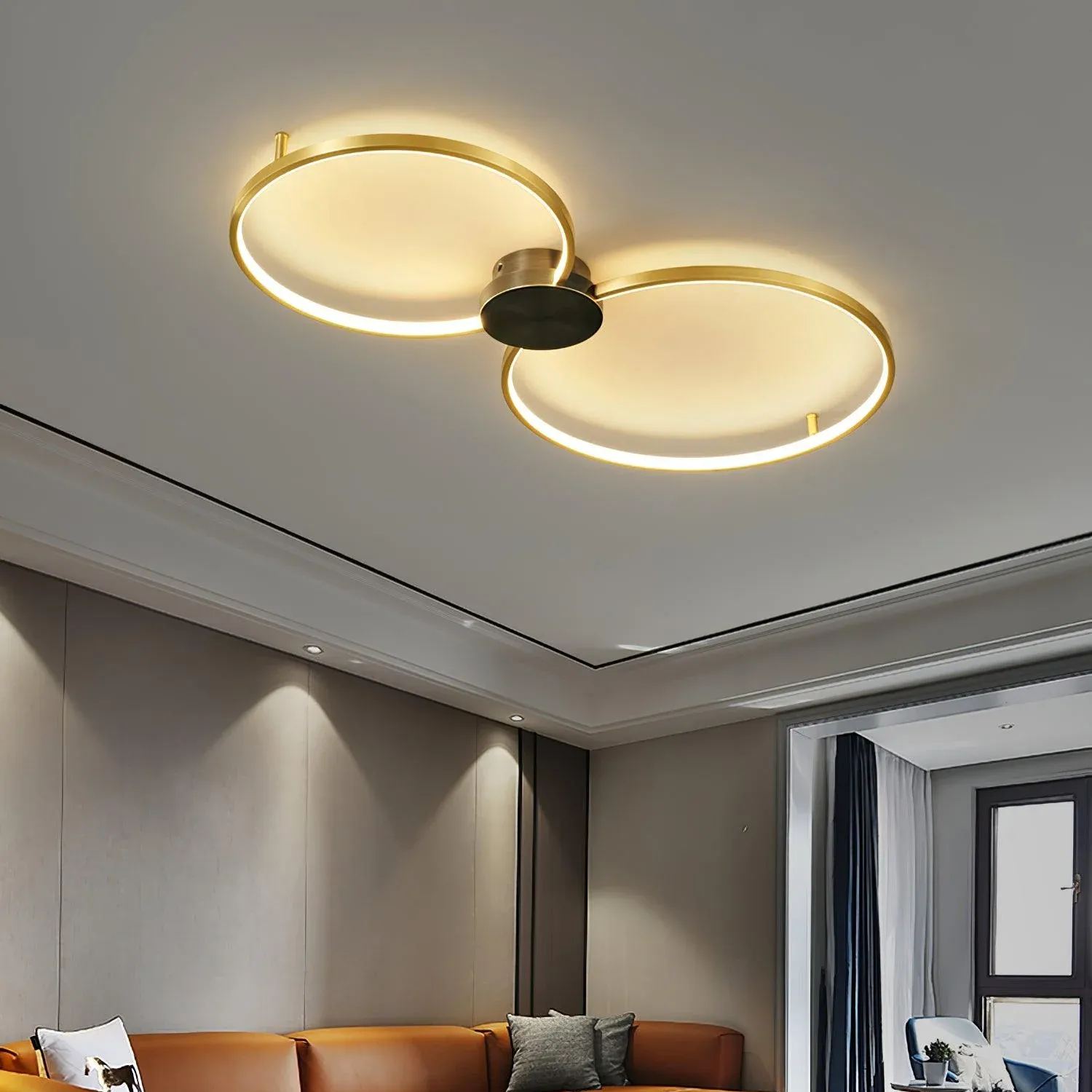 Quinn Modern LED Loop Metal Ceiling Light Living Room Bedroom