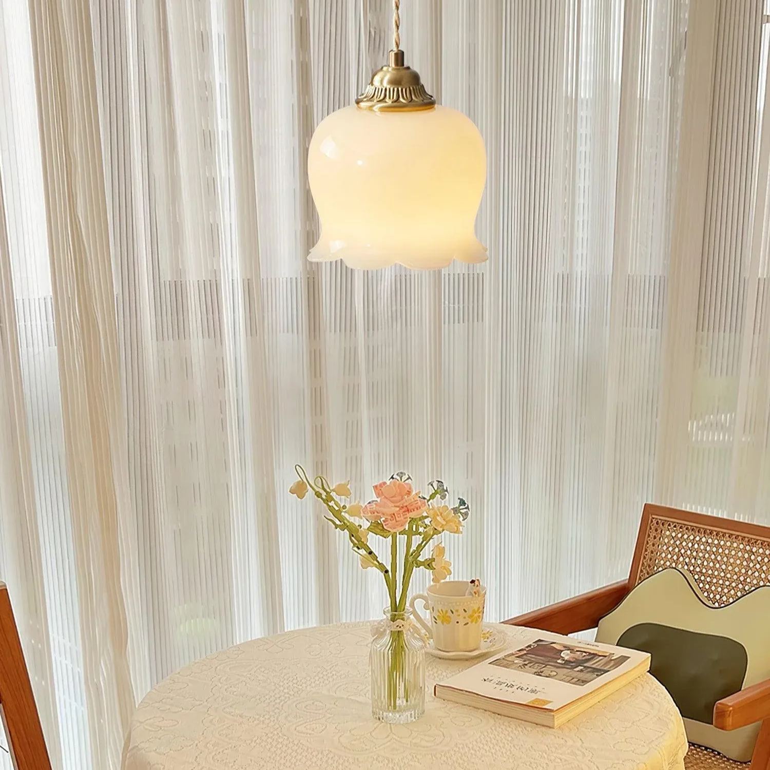 Carins Vintage Flower Resin Pendant Light Bedroom Living Dining Room