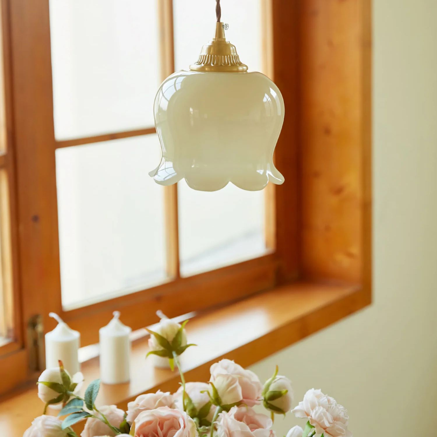 Carins Vintage Flower Resin Pendant Light Bedroom Living Dining Room