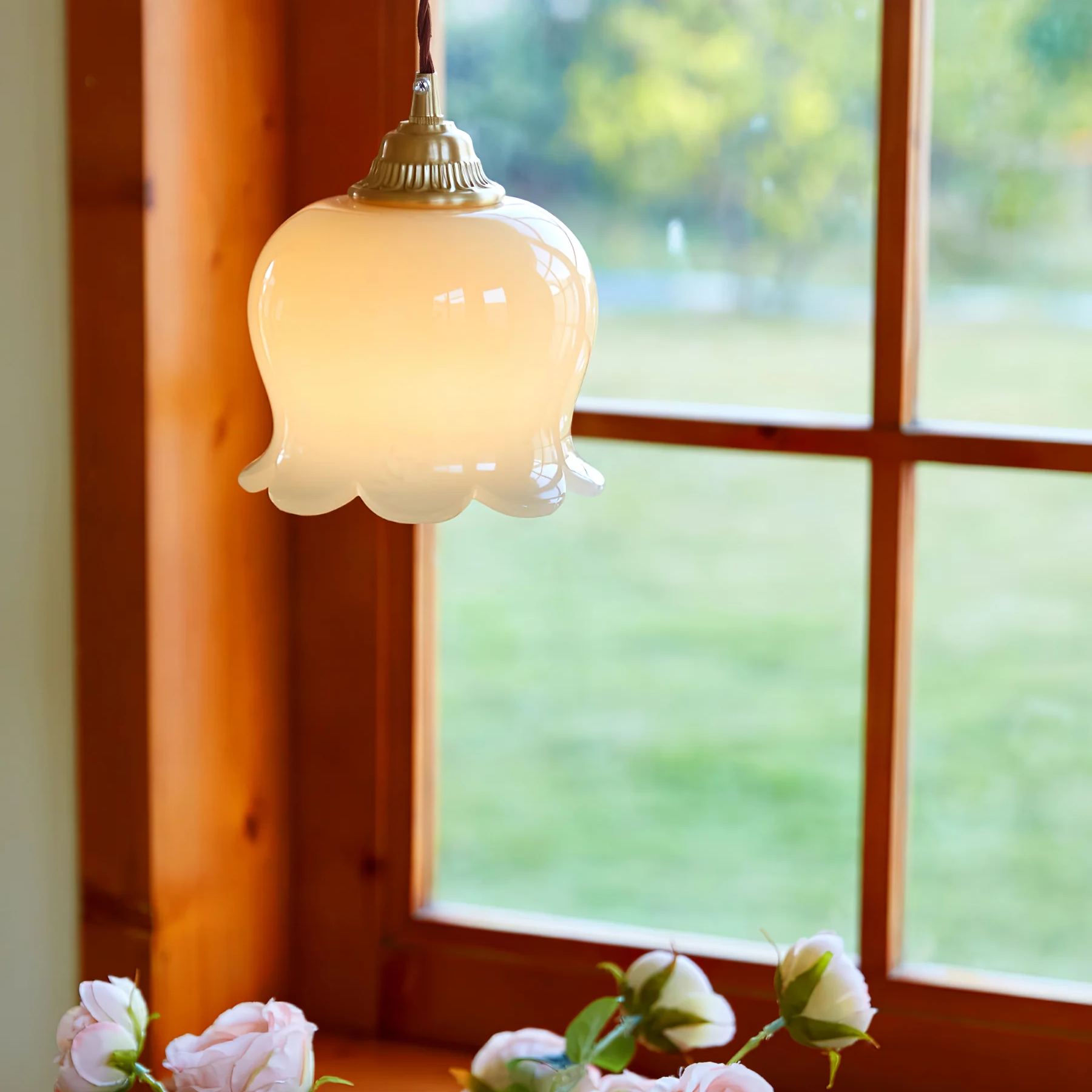 Carins Vintage Flower Resin Pendant Light Bedroom Living Dining Room