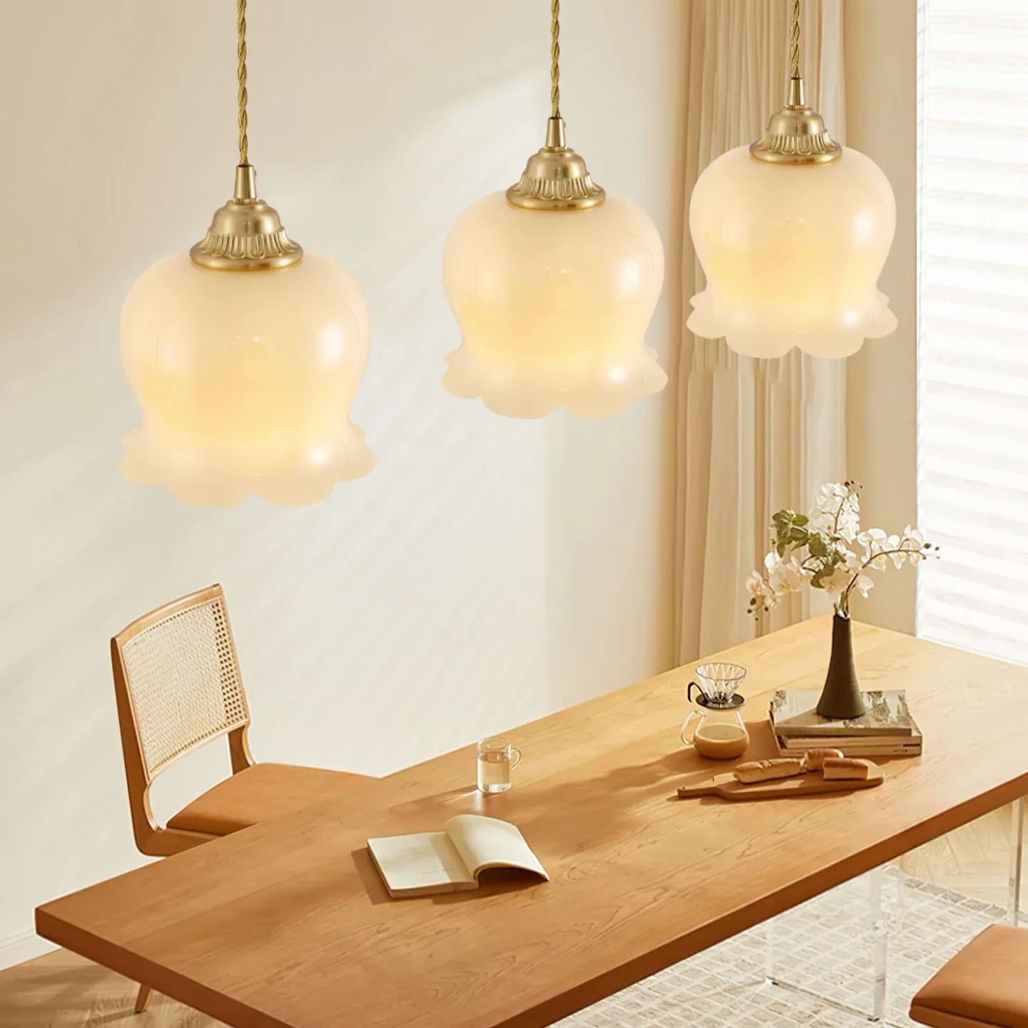 Carins Vintage Flower Resin Pendant Light Bedroom Living Dining Room