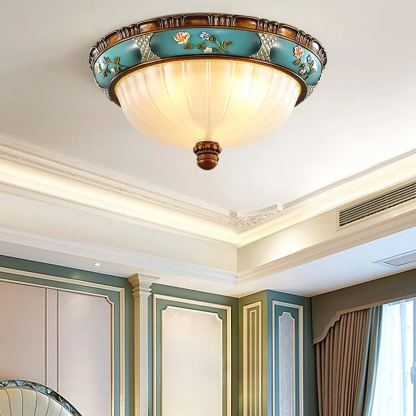 Alessio Vintage Classical Round Glass Ceiling Light Shades Bedroom