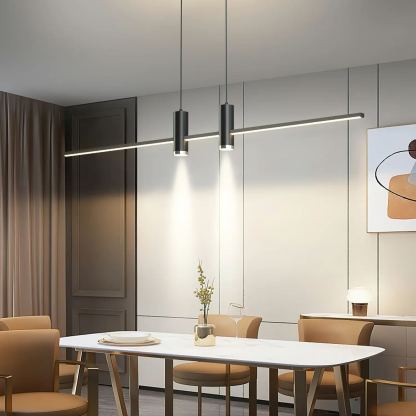 Edge Modern Unusual Long Metal Pendant Light Dining Living Room