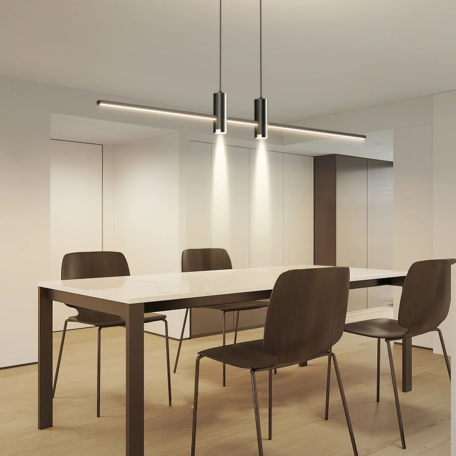 Edge Modern Unusual Long Metal Pendant Light Dining Living Room