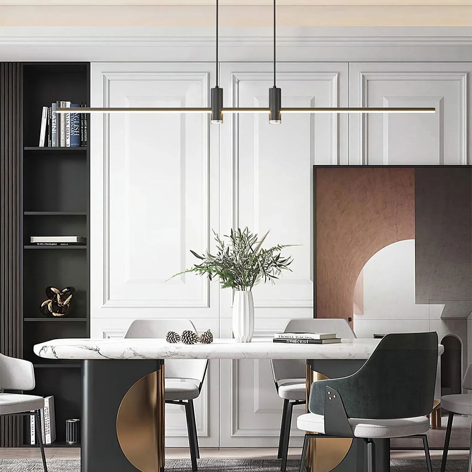 Edge Modern Unusual Long Metal Pendant Light Dining Living Room