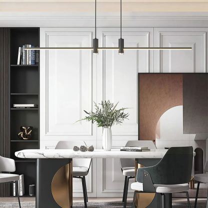Edge Modern Unusual Long Metal Pendant Light Dining Living Room