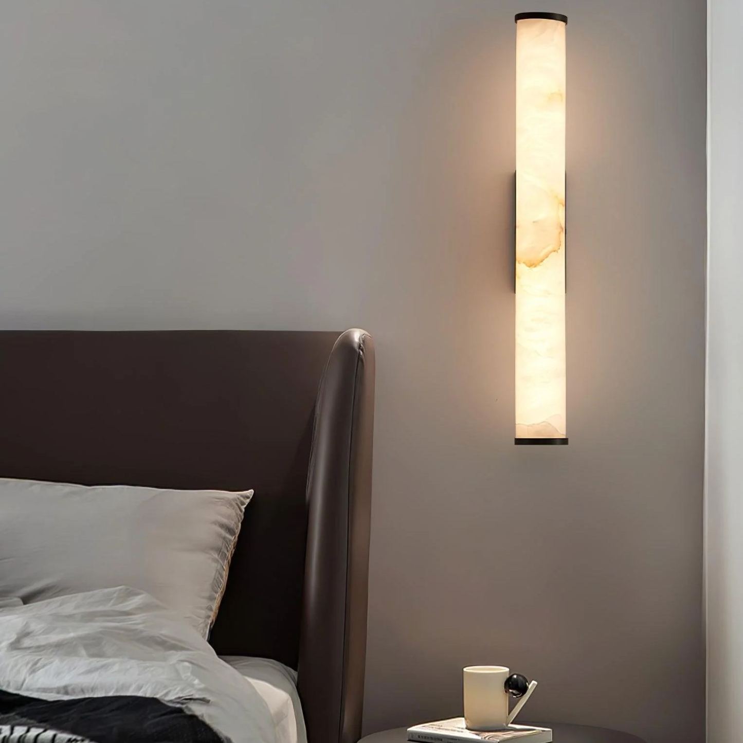 Jade Modern Urban Metal Alabaster Wall Light Bedroom Living Room