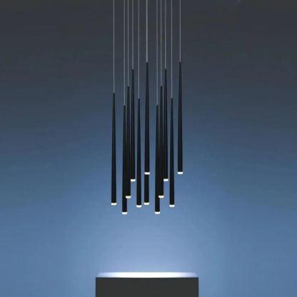 Edge Modern Slender Cone Metal Chandelier Hallway Living Room