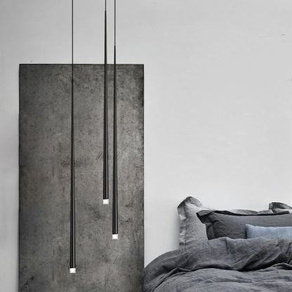 Edge Modern Slender Cone Metal Chandelier Hallway Living Room