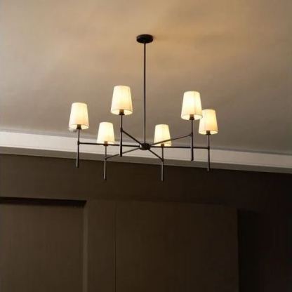 Alessio Vintage Classical Brass Fabric Pendant Light Shades Living Dining Room