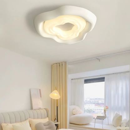 Quinn Ambient White Cream Color Roses Ceiling Lamp Dining Room