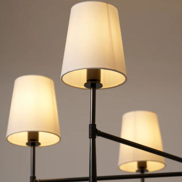 Alessio Vintage Classical Brass Fabric Pendant Light Shades Living Dining Room